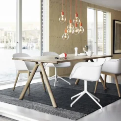 Fiber armchair swivel base kontorsstol Natural white (plastic)
