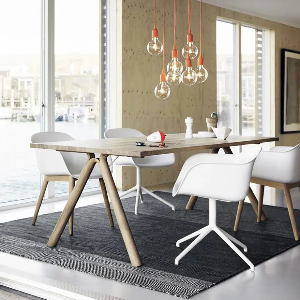 Fiber armchair swivel base kontorsstol Natural white (plastic)