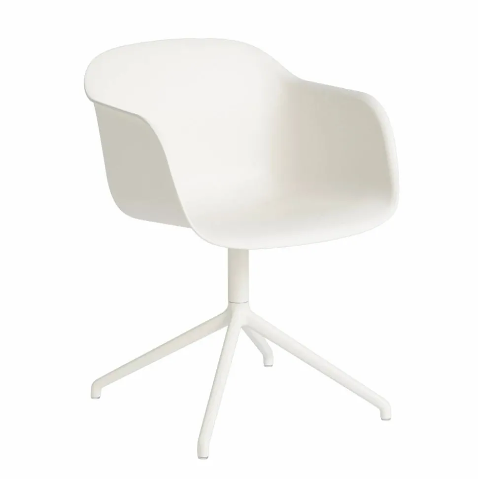 Fiber armchair swivel base kontorsstol Natural white (plastic)