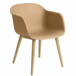Fiber Armchair med träben Ochre-Oak (plastic)
