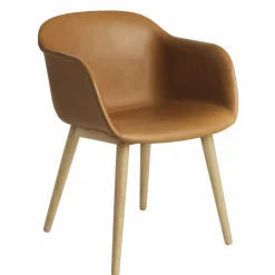 Fiber Armchair med träben Refine leather cognac-Oak