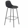 Fiber barstol tube bas med ryggstöd plast 75 cm Black-Anthracite black