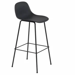 Fiber barstol tube bas med ryggstöd plast 75 cm Black-Anthracite black