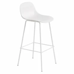 Fiber barstol tube bas med ryggstöd plast 75 cm Natural white