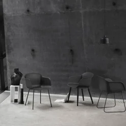 Fiber chair stol med armstöd Anthracite Black (plastic)