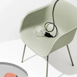 Fiber chair stol med armstöd Dusty green-Green (plastic)