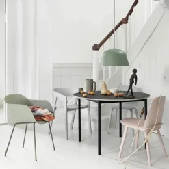 Fiber chair stol med armstöd Dusty green-Green (plastic)