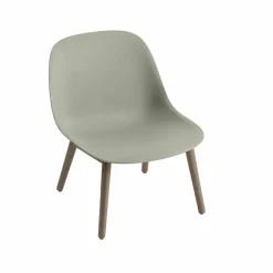 Fiber loungestol wood base dusty green mörkbrunbetsade ben
