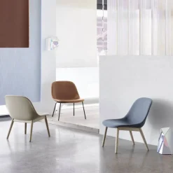 Fiber loungestol wood base dusty green mörkbrunbetsade ben