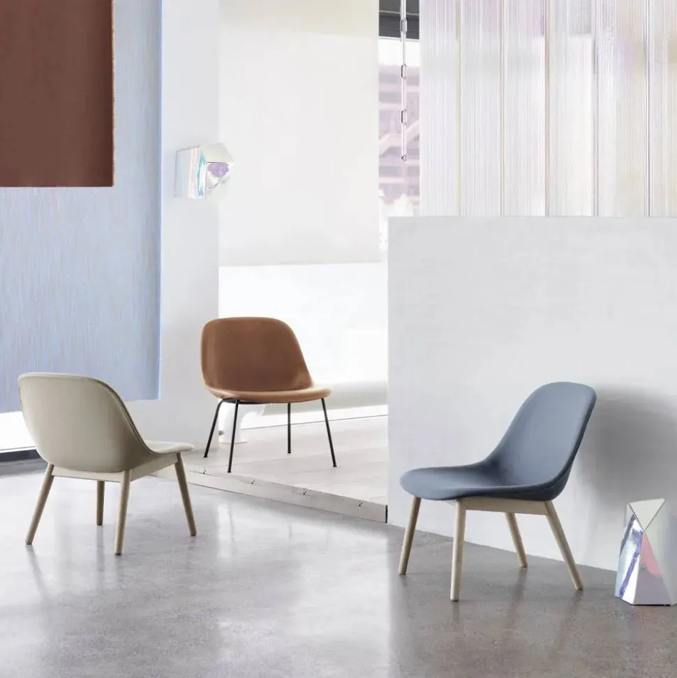 Fiber loungestol wood base ochre ekben