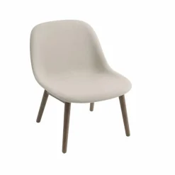 Fiber loungestol wood base tyg hero 211 beige brunbetsade ekben