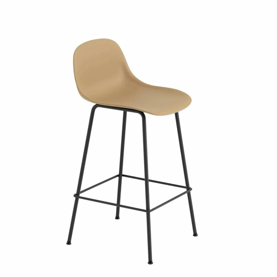 Fiber Tube barstol ryggstöd 65 cm Ochre-black (plastic)