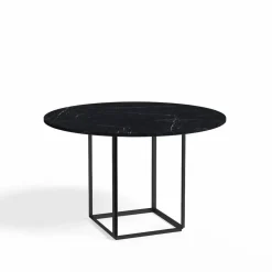 Florence matbord runt black marquina marble ø120 cm svart stativ