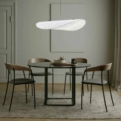 Florence matbord runt grey ruivina marble ø120 cm svart stativ