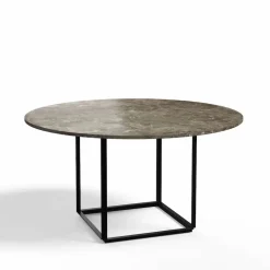 Florence matbord runt gris du marais marble ø145 cm svart stativ