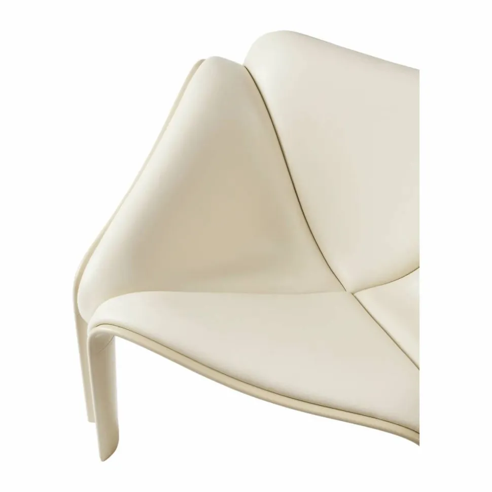 F300 loungestol Pastel green-Smooth läder Cream