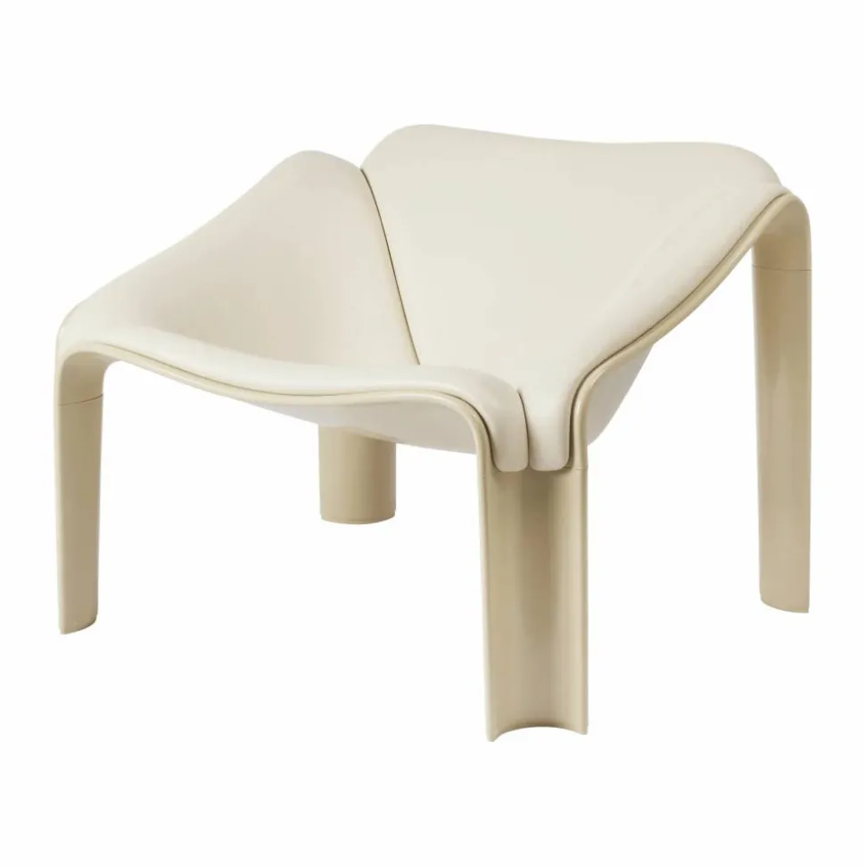 F300 loungestol Pastel green-Smooth läder Cream