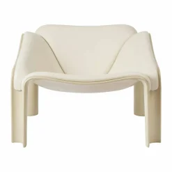 F300 loungestol Pastel green-Smooth läder Cream