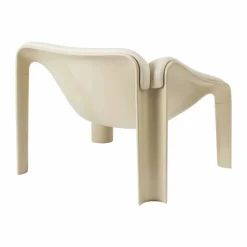 F300 loungestol Pastel green-Smooth läder Cream