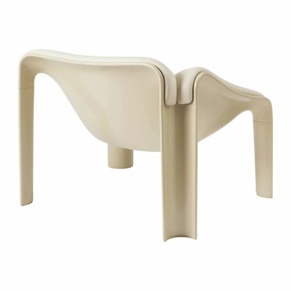 F300 loungestol Pastel green-Smooth läder Cream