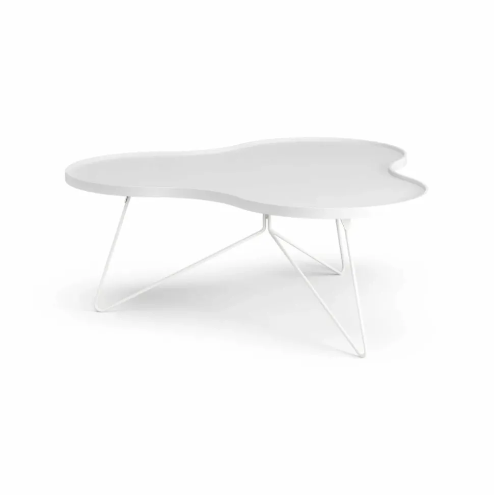Flower mono bord 107x114 cm H45 cm Ask vitlaserad