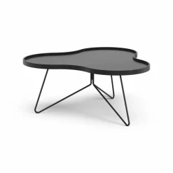 Flower mono bord 84x90 cm H39 cm Ask svartlaserad