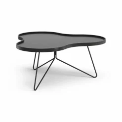 Flower mono bord 84x90 cm H39 cm Ask svartlaserad