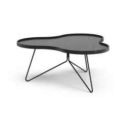 Flower mono bord 84x90 cm H39 cm Ask svartlaserad