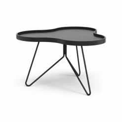 Flower mono bord 62x66 cm H39 cm Ask svartlaserad
