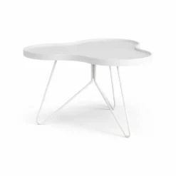 Flower mono bord 62x66 cm H39 cm Ask vitlaserad
