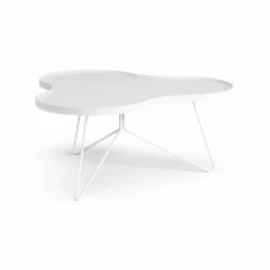 Flower mono bord 84x90 cm H39 cm Ask vitlaserad
