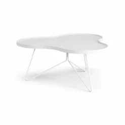 Flower mono bord 84x90 cm H39 cm Ask vitlaserad