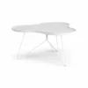 Flower mono bord 84x90 cm H45 cm Ask vitlaserad