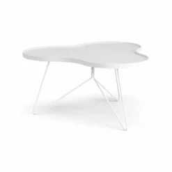 Flower mono bord 84x90 cm H45 cm Ask vitlaserad