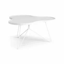 Flower mono bord 84x90 cm H45 cm Ask vitlaserad