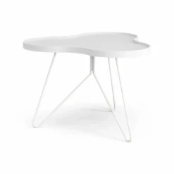Flower mono bord 62x66 cm H45 cm Ask vitlaserad