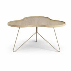 Flower mono bord 84x90 cm H45 Ek naturlack-nutmeg RAL1019