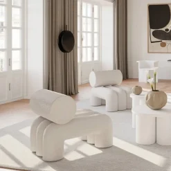 Foku Chair loungefåtölj Bouclé