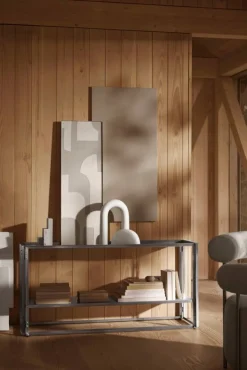 Foldable konsoll 124x60 cm Borstat rostfritt stål