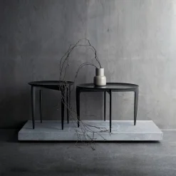 Foldable Tray Table Ø 45 cm Svart