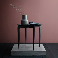 Foldable Tray Table Ø 45 cm Svart