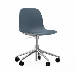 Form chair swivel 5W kontorsstol blå aluminium hjul