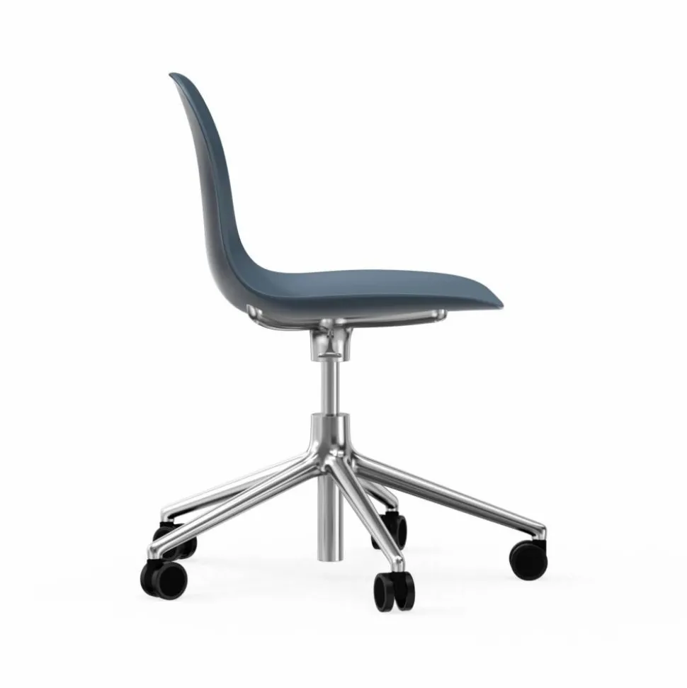 Form chair swivel 5W kontorsstol blå aluminium hjul