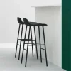 Form barstol hög red rödlackerad stålben