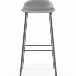 Form barstol kromade ben 75 cm Grå