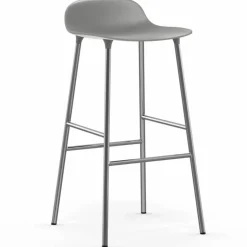 Form barstol kromade ben 75 cm Grå