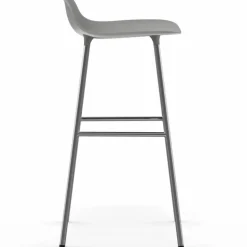Form barstol kromade ben 75 cm Grå