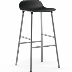 Form barstol kromade ben 75 cm Svart
