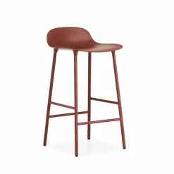 Form barstol låg 65 cm red rödlackerad stålben