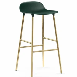 Form barstol mässingsben 75 cm Grön